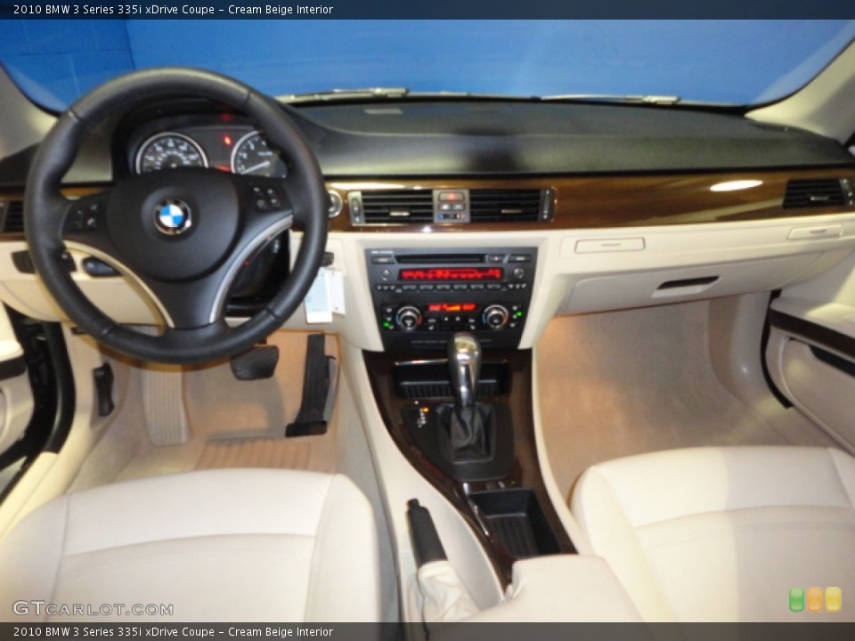 Cream Beige Interior Dashboard for the 2010 BMW 3 Series 335i xDrive Coupe #58761516