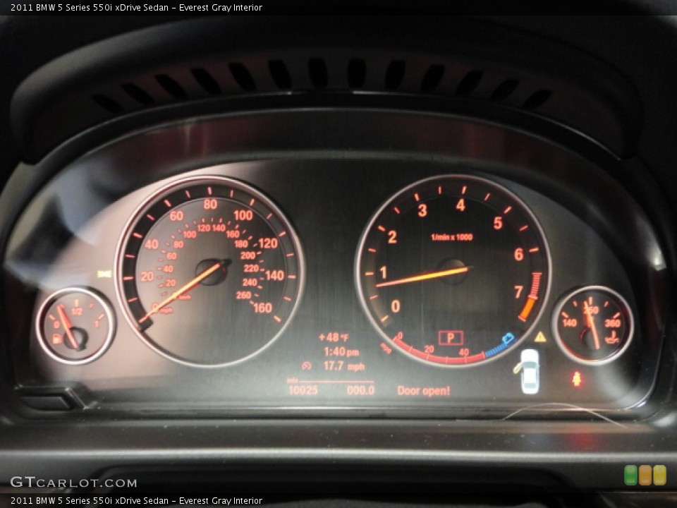 Everest Gray Interior Gauges for the 2011 BMW 5 Series 550i xDrive Sedan #58761996