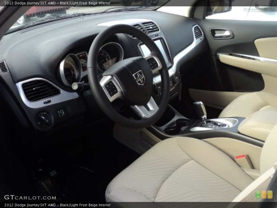Black/Light Frost Beige Interior Prime Interior for the 2012 Dodge Journey SXT AWD #58763406