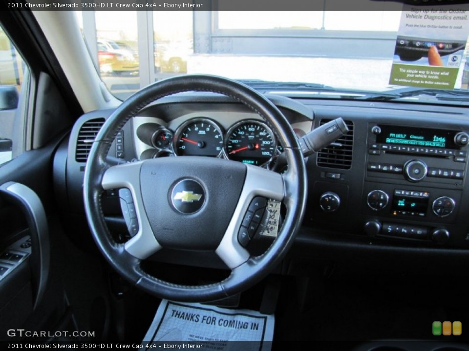Ebony Interior Dashboard for the 2011 Chevrolet Silverado 3500HD LT Crew Cab 4x4 #58767618