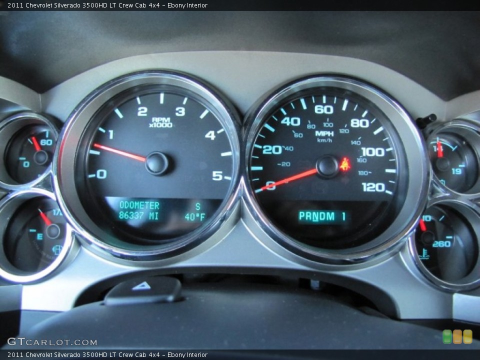 Ebony Interior Gauges for the 2011 Chevrolet Silverado 3500HD LT Crew Cab 4x4 #58767633