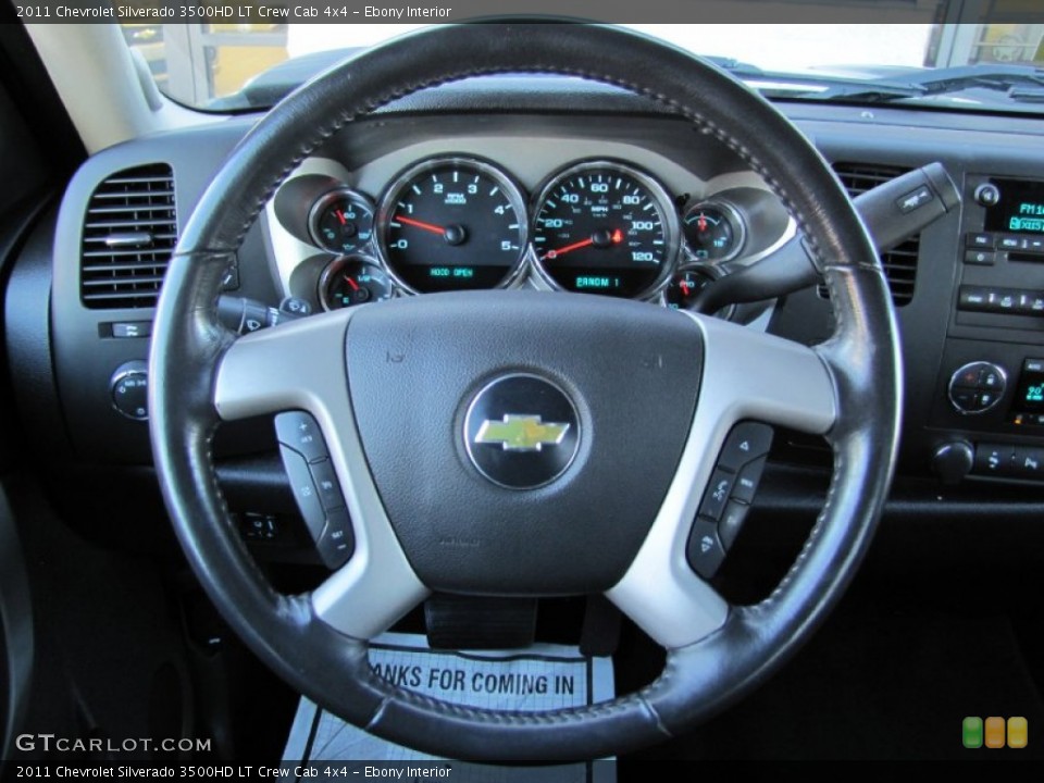 Ebony Interior Steering Wheel for the 2011 Chevrolet Silverado 3500HD LT Crew Cab 4x4 #58767639