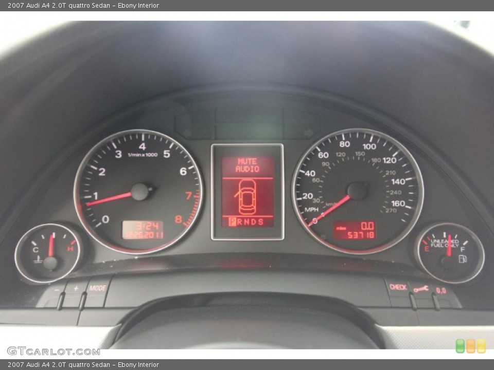 Ebony Interior Gauges for the 2007 Audi A4 2.0T quattro Sedan #58781763