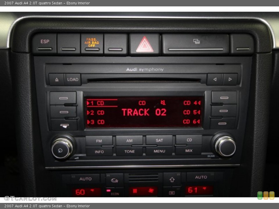 Ebony Interior Audio System for the 2007 Audi A4 2.0T quattro Sedan #58781790