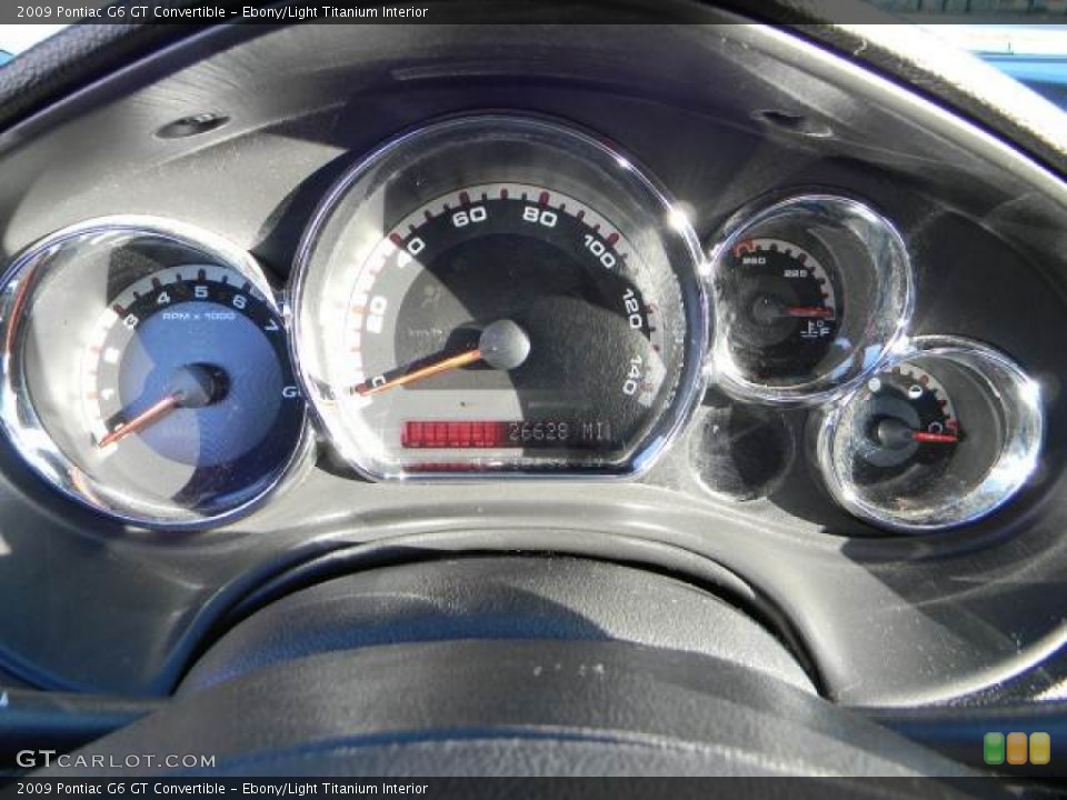 Ebony/Light Titanium Interior Gauges for the 2009 Pontiac G6 GT Convertible #58786978