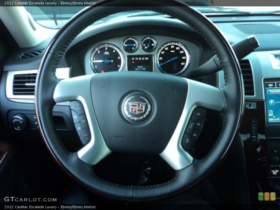 Ebony/Ebony Interior Steering Wheel for the 2012 Cadillac Escalade Luxury #58788455