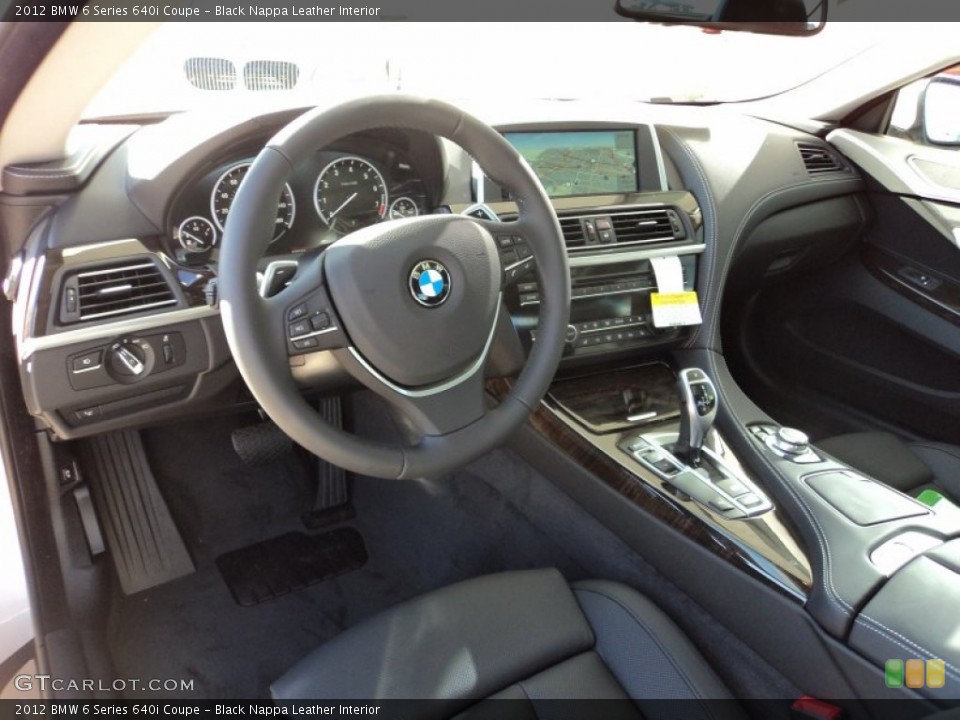 Black Nappa Leather Interior Prime Interior for the 2012 BMW 6 Series 640i Coupe #58789495