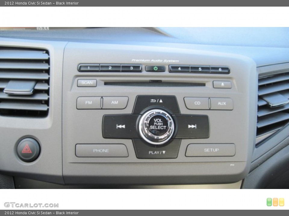 Black Interior Controls for the 2012 Honda Civic Si Sedan #58792259