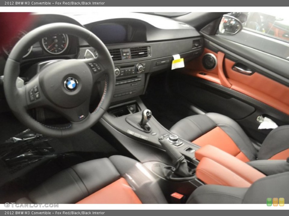 Fox Red/Black/Black Interior Prime Interior for the 2012 BMW M3 Convertible #58806195