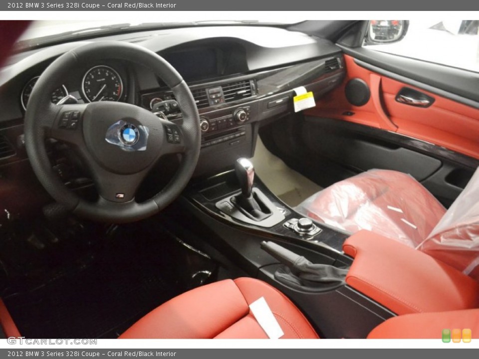 Coral Red/Black Interior Prime Interior for the 2012 BMW 3 Series 328i Coupe #58806282