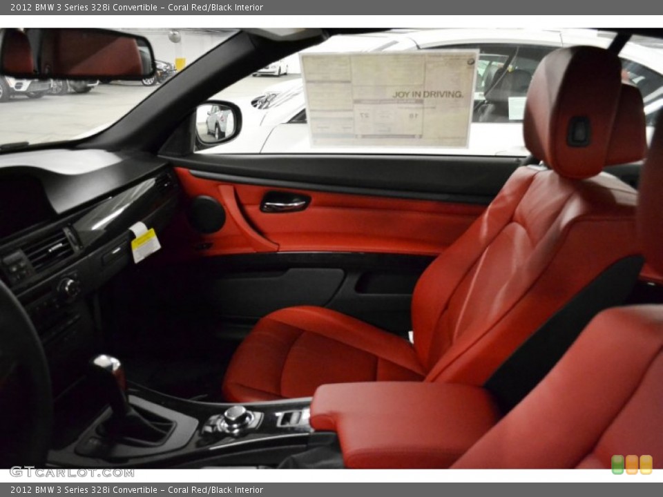 Coral Red/Black Interior Photo for the 2012 BMW 3 Series 328i Convertible #58806975