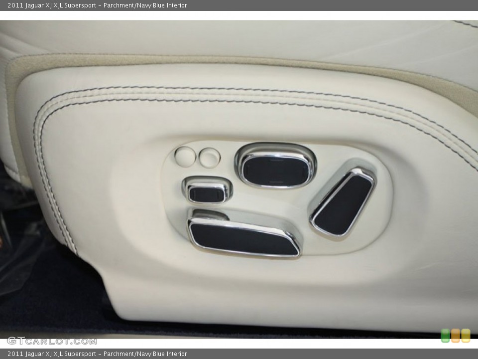 Parchment/Navy Blue Interior Controls for the 2011 Jaguar XJ XJL Supersport #58811121