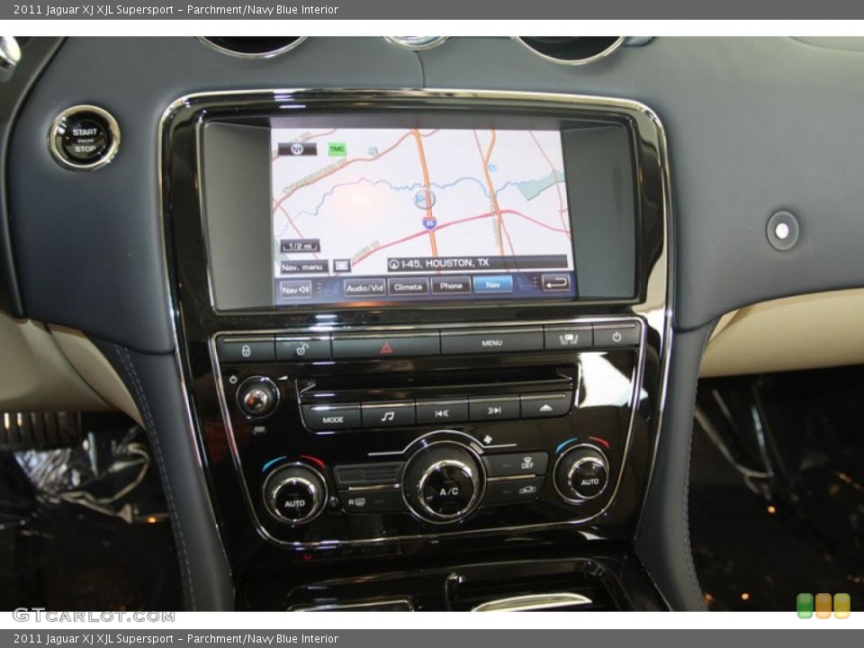 Parchment/Navy Blue Interior Controls for the 2011 Jaguar XJ XJL Supersport #58811154