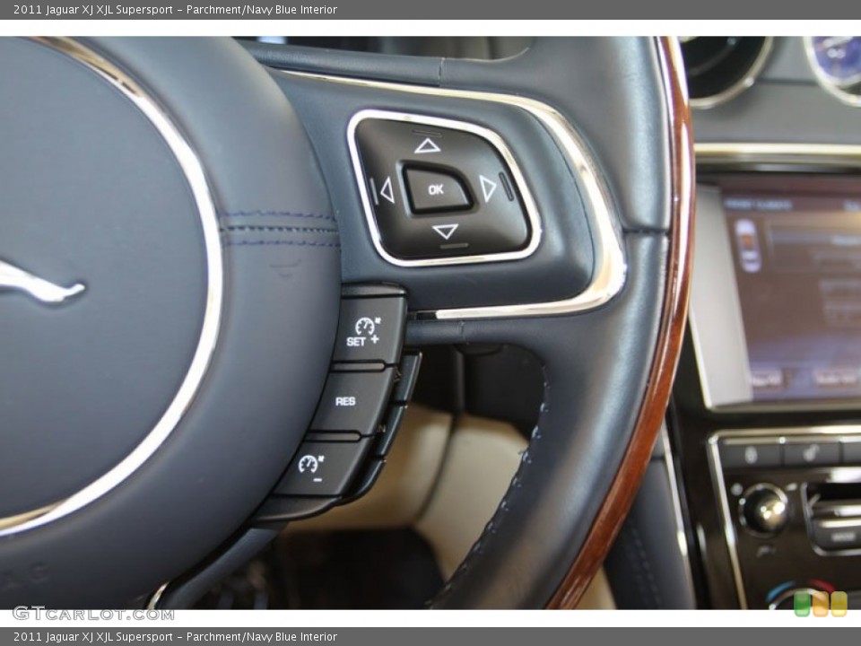 Parchment/Navy Blue Interior Controls for the 2011 Jaguar XJ XJL Supersport #58811211