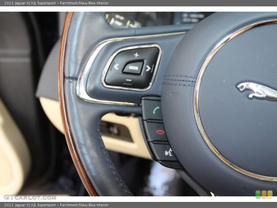 Parchment/Navy Blue Interior Controls for the 2011 Jaguar XJ XJL Supersport #58811220