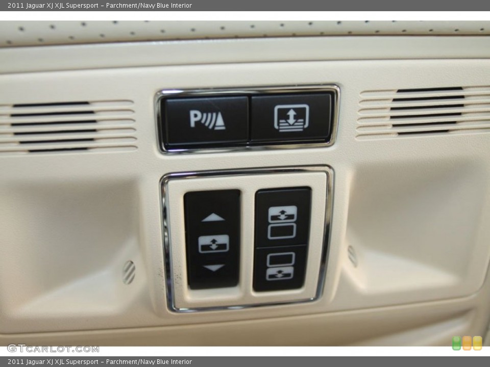 Parchment/Navy Blue Interior Controls for the 2011 Jaguar XJ XJL Supersport #58811229