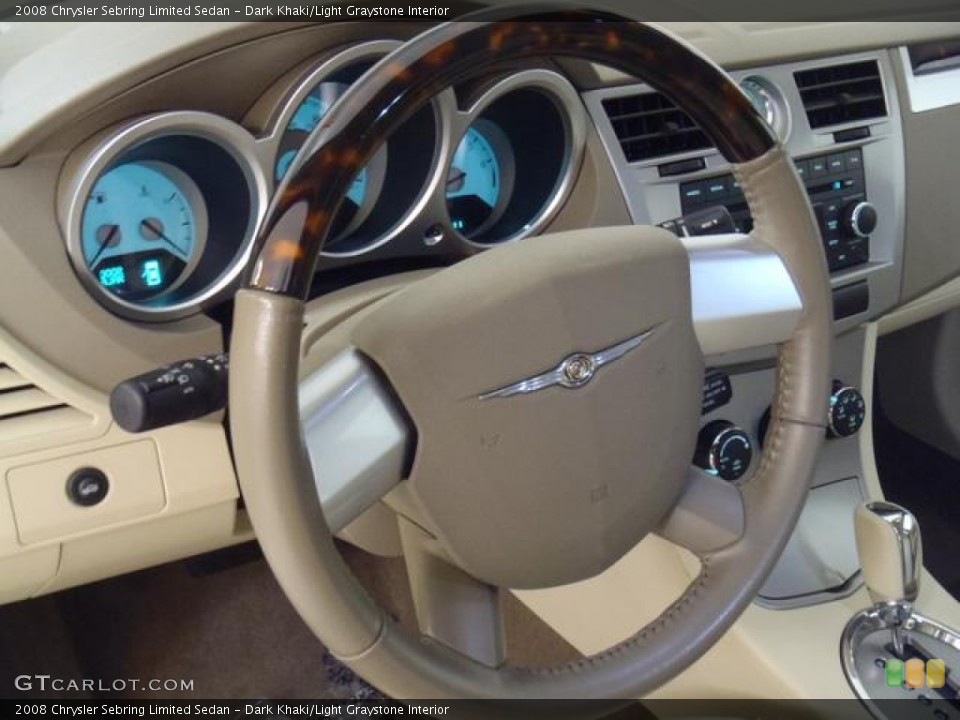 Dark Khaki/Light Graystone Interior Steering Wheel for the 2008 Chrysler Sebring Limited Sedan #58812024