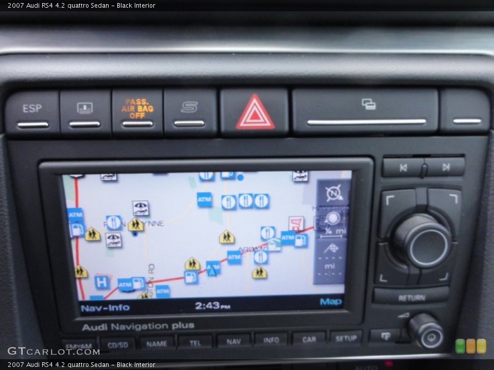 Black Interior Navigation for the 2007 Audi RS4 4.2 quattro Sedan #58820766