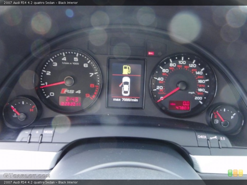 Black Interior Gauges for the 2007 Audi RS4 4.2 quattro Sedan #58820799