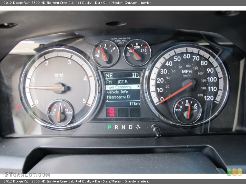 Dark Slate/Medium Graystone Interior Gauges for the 2012 Dodge Ram 3500 HD Big Horn Crew Cab 4x4 Dually #58823889