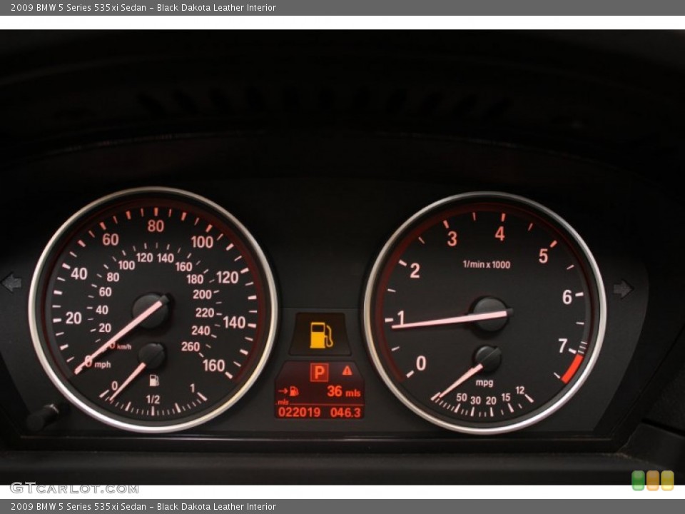 Black Dakota Leather Interior Gauges for the 2009 BMW 5 Series 535xi Sedan #58826013