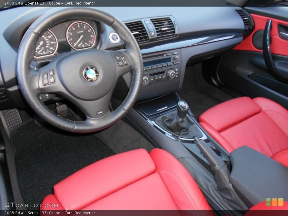 Coral Red Interior Prime Interior for the 2008 BMW 1 Series 135i Coupe #58838483