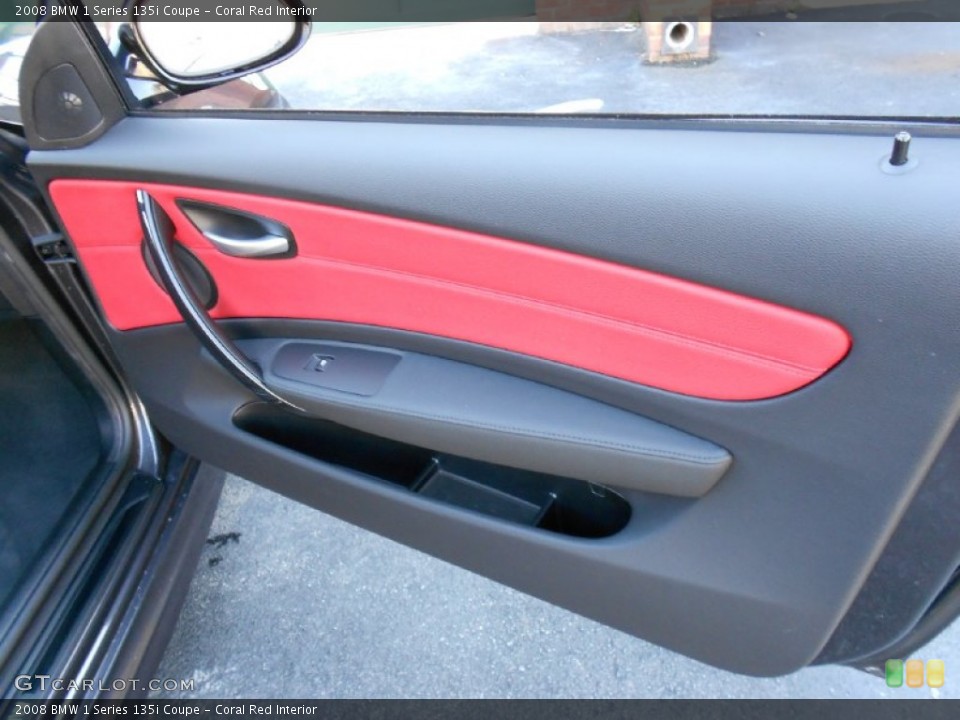 Coral Red Interior Door Panel for the 2008 BMW 1 Series 135i Coupe #58838585