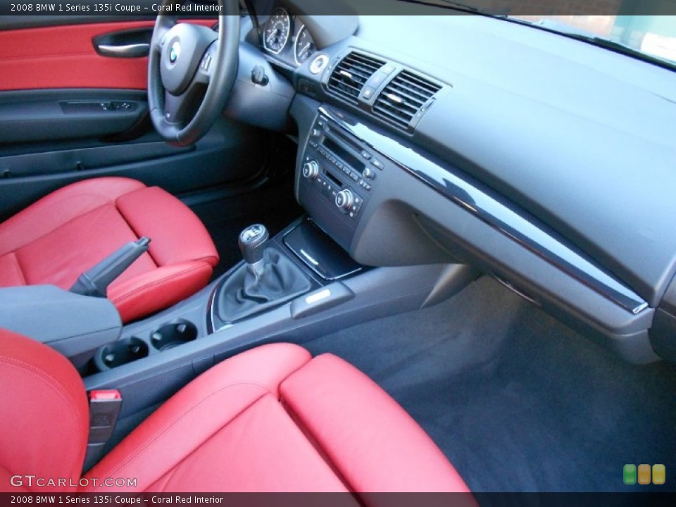 Coral Red Interior Dashboard for the 2008 BMW 1 Series 135i Coupe #58838624