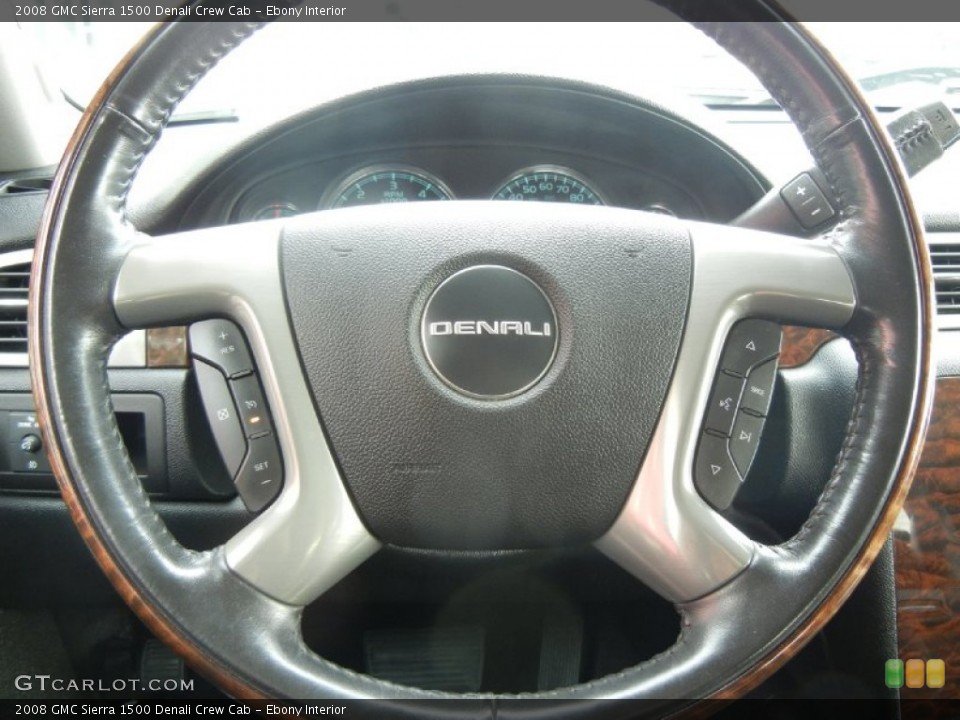 Ebony Interior Steering Wheel for the 2008 GMC Sierra 1500 Denali Crew Cab #58840058