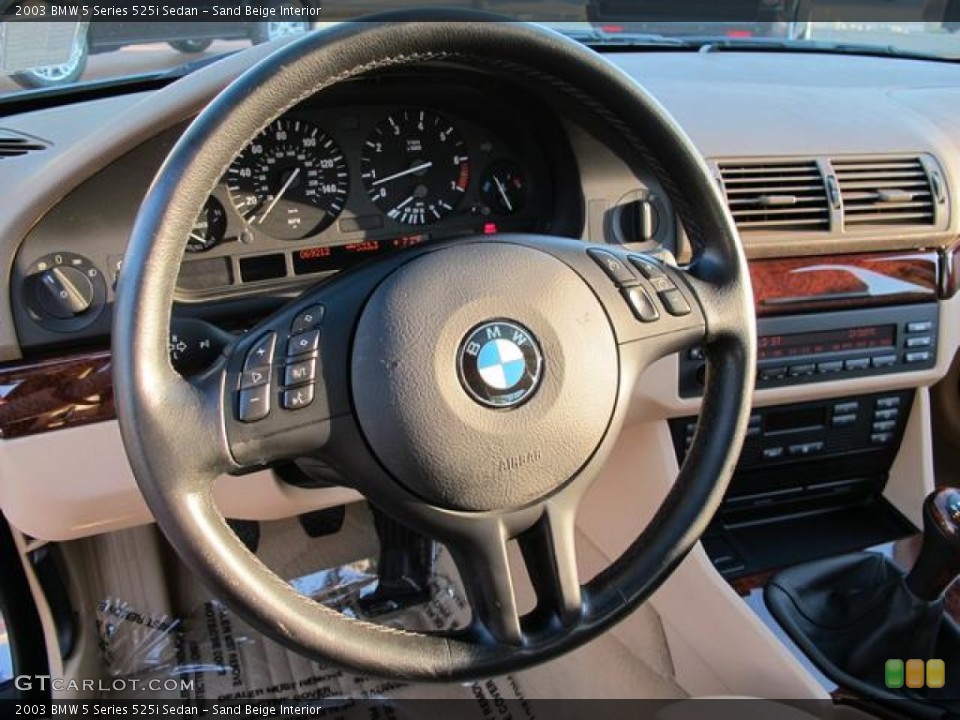 Sand Beige Interior Steering Wheel for the 2003 BMW 5 Series 525i Sedan #58842012