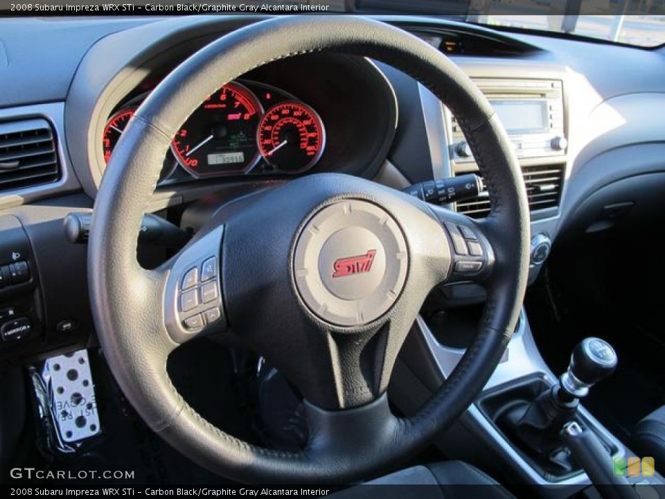 Carbon Black/Graphite Gray Alcantara Interior Steering Wheel for the 2008 Subaru Impreza WRX STi #58842151