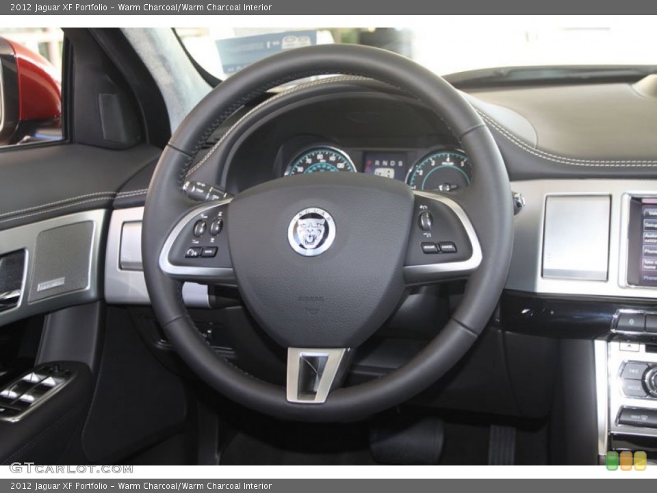 Warm Charcoal/Warm Charcoal Interior Steering Wheel for the 2012 Jaguar XF Portfolio #58851206