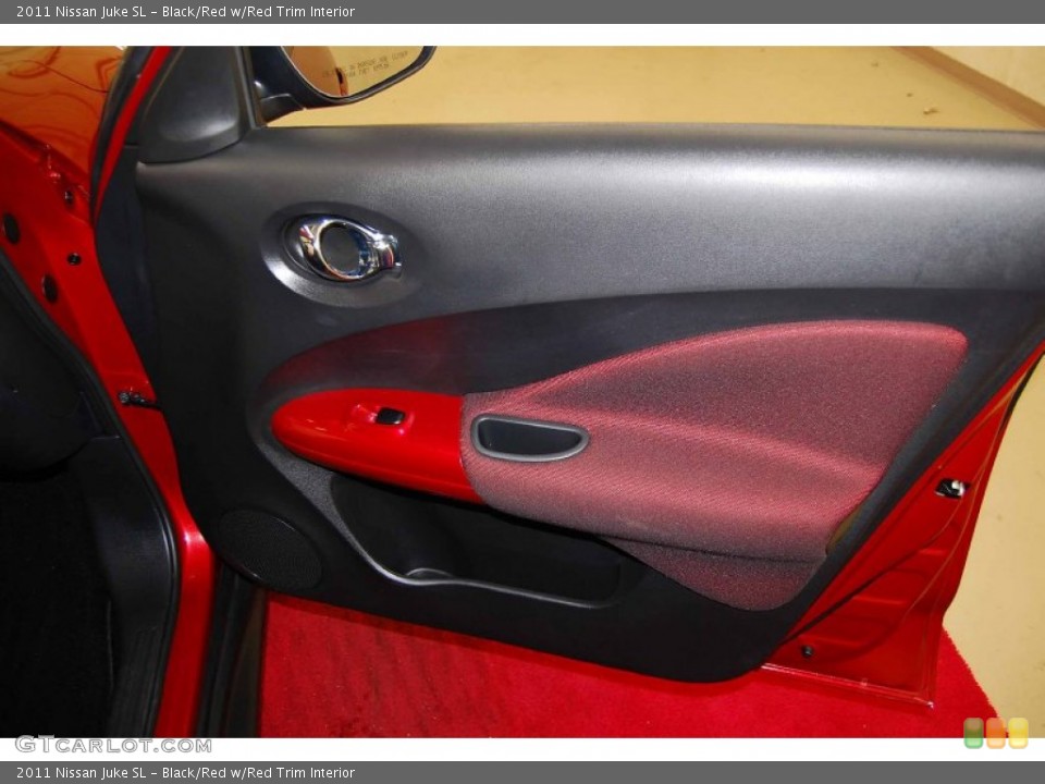 Black/Red w/Red Trim Interior Door Panel for the 2011 Nissan Juke SL #58856122