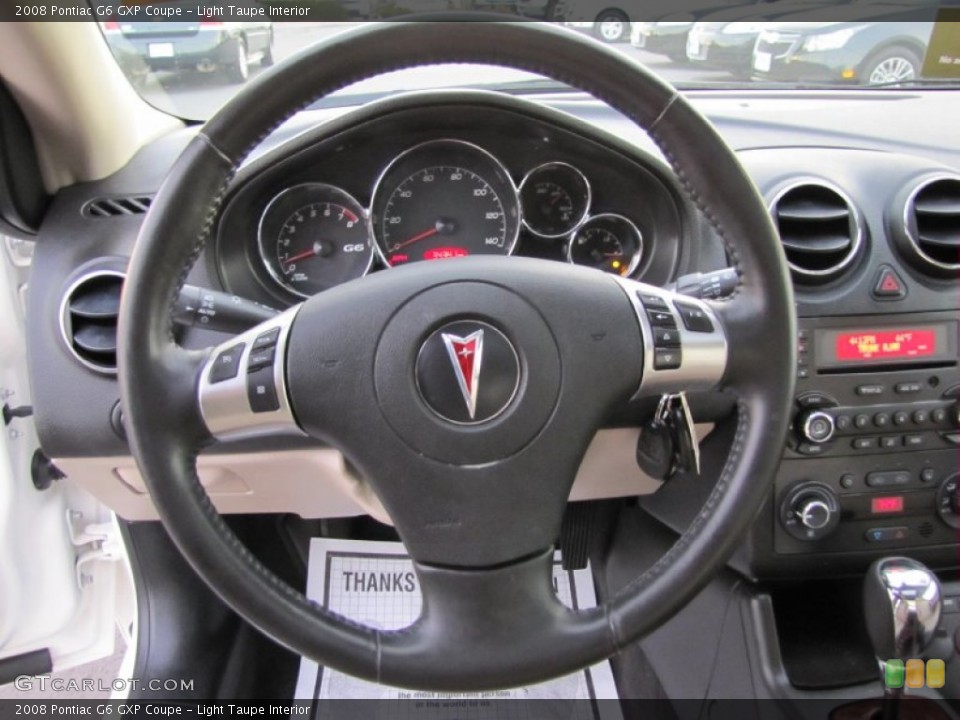 Light Taupe Interior Steering Wheel for the 2008 Pontiac G6 GXP Coupe #58858225