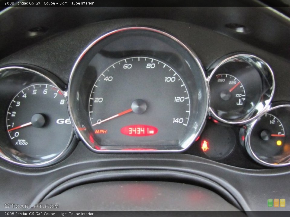 Light Taupe Interior Gauges for the 2008 Pontiac G6 GXP Coupe #58858234
