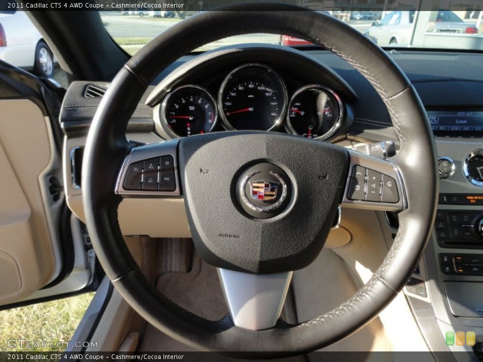 Cashmere/Cocoa Interior Steering Wheel for the 2011 Cadillac CTS 4 AWD Coupe #58859524