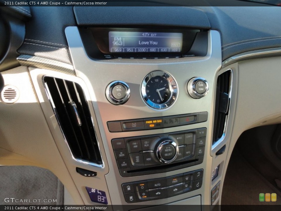 Cashmere/Cocoa Interior Controls for the 2011 Cadillac CTS 4 AWD Coupe #58859542