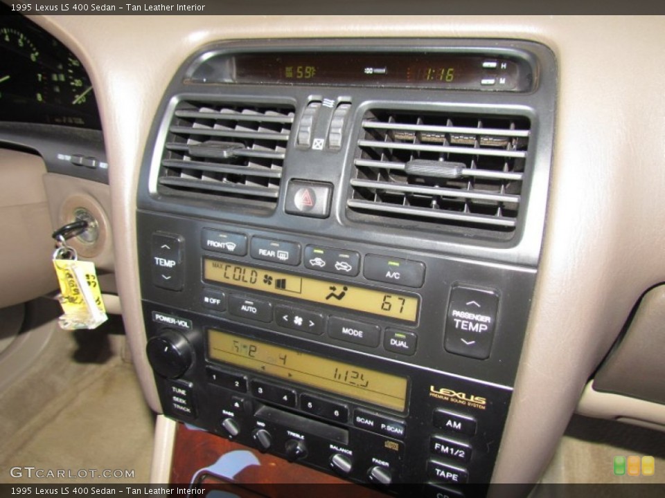 Tan Leather Interior Controls for the 1995 Lexus LS 400 Sedan #58866556