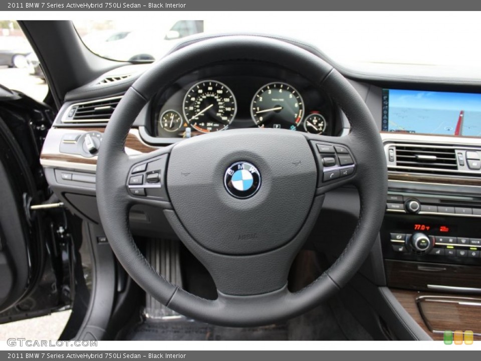 Black Interior Steering Wheel for the 2011 BMW 7 Series ActiveHybrid 750Li Sedan #58872888