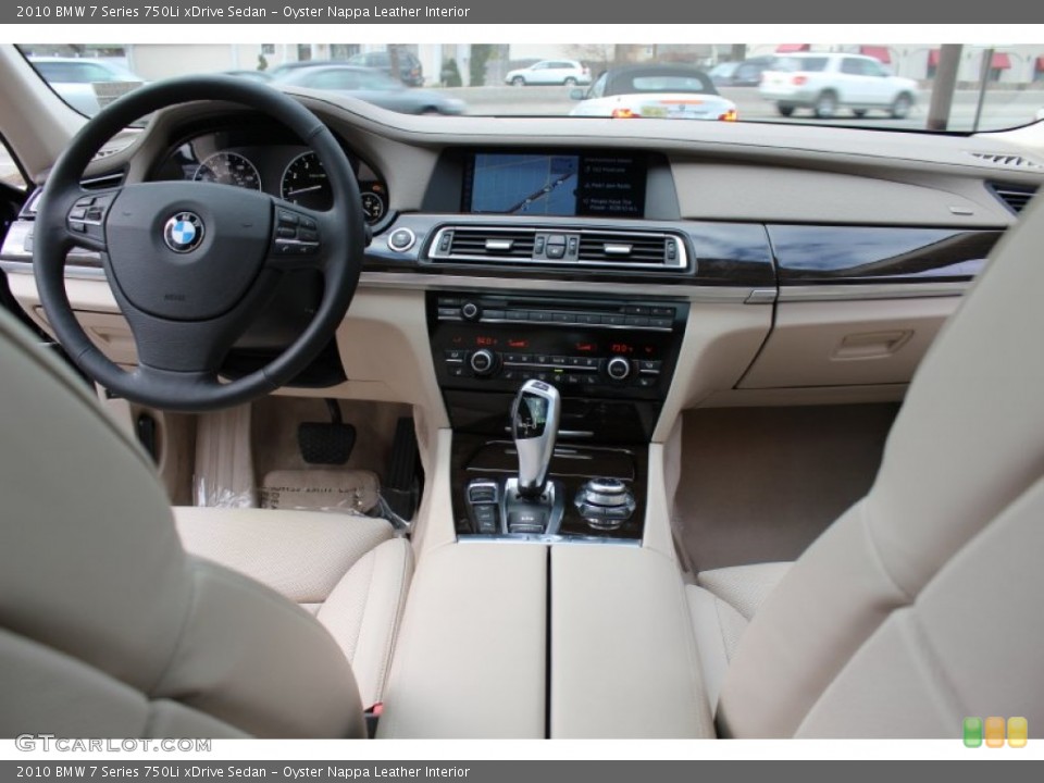 Oyster Nappa Leather Interior Dashboard for the 2010 BMW 7 Series 750Li xDrive Sedan #58874059