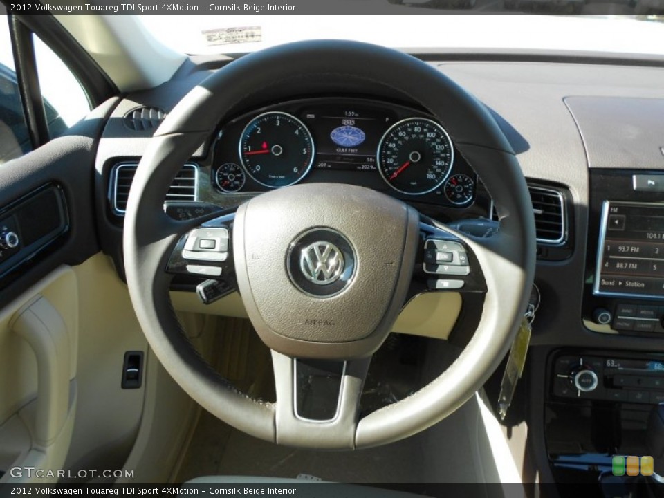 Cornsilk Beige Interior Steering Wheel for the 2012 Volkswagen Touareg TDI Sport 4XMotion #58875978