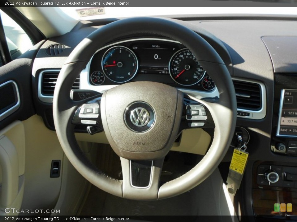 Cornsilk Beige Interior Steering Wheel for the 2012 Volkswagen Touareg TDI Lux 4XMotion #58876179