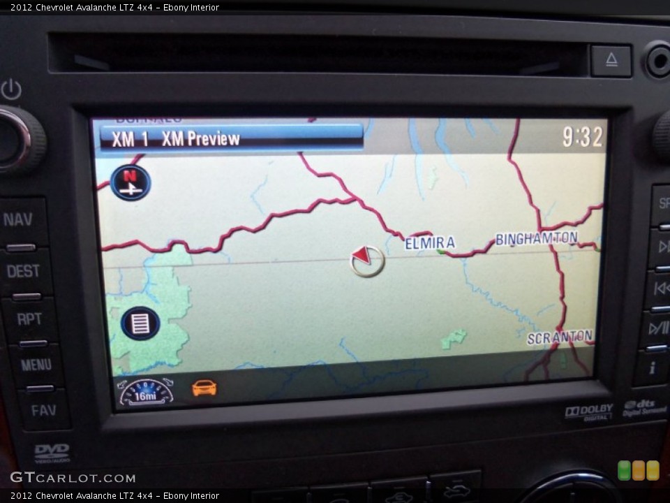 Ebony Interior Navigation for the 2012 Chevrolet Avalanche LTZ 4x4 #58876962