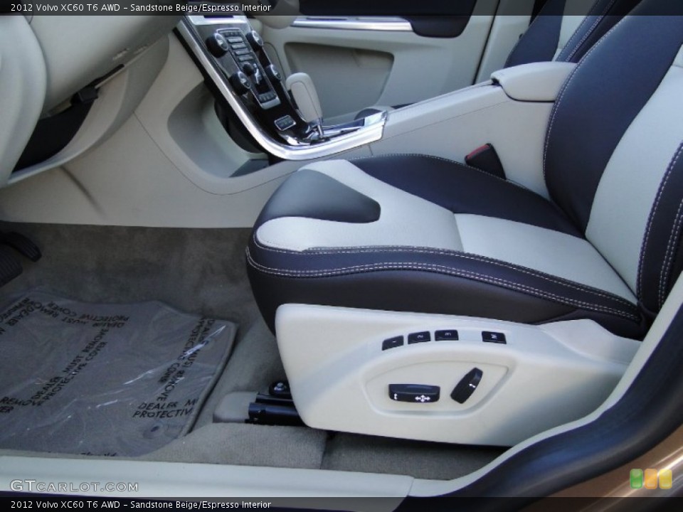 Sandstone Beige/Espresso Interior Controls for the 2012 Volvo XC60 T6 AWD #58881114