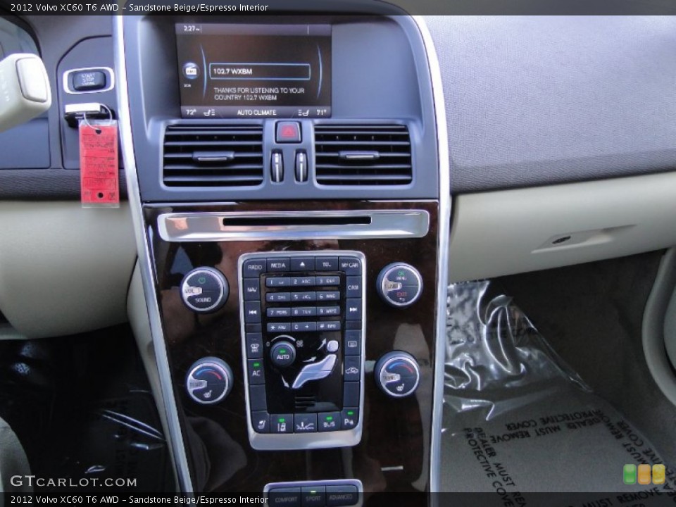 Sandstone Beige/Espresso Interior Controls for the 2012 Volvo XC60 T6 AWD #58881149