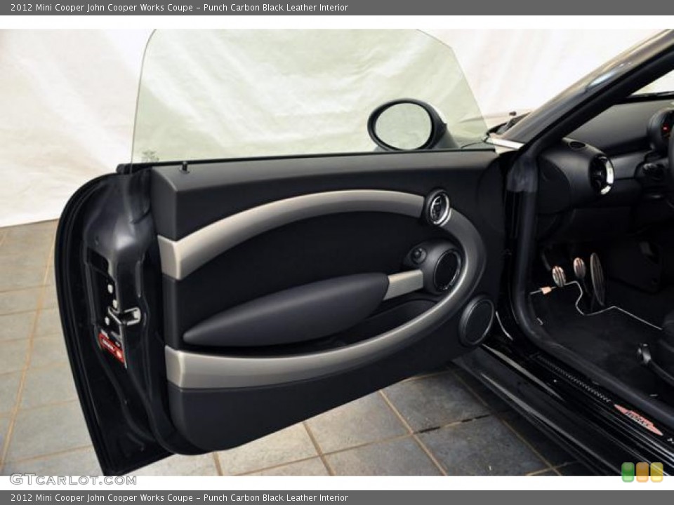 Punch Carbon Black Leather Interior Door Panel for the 2012 Mini Cooper John Cooper Works Coupe #58882497