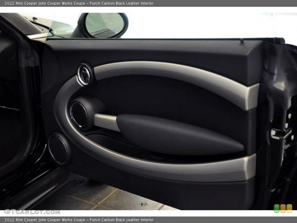 Punch Carbon Black Leather Interior Door Panel for the 2012 Mini Cooper John Cooper Works Coupe #58882545