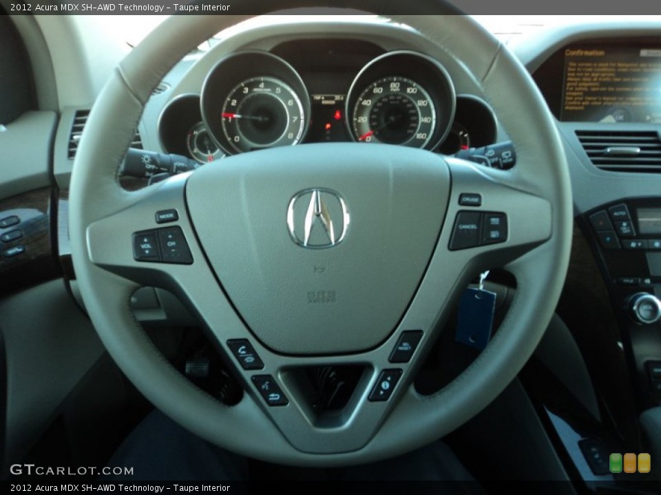 Taupe Interior Steering Wheel for the 2012 Acura MDX SH-AWD Technology #58882965