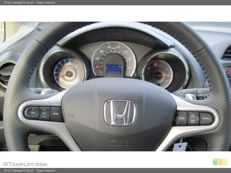 Black Interior Steering Wheel for the 2012 Honda Fit Sport #58883994