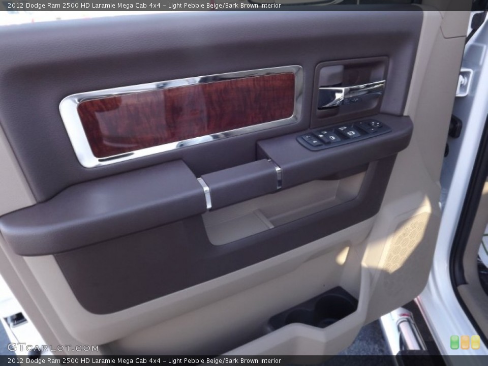 Light Pebble Beige/Bark Brown Interior Door Panel for the 2012 Dodge Ram 2500 HD Laramie Mega Cab 4x4 #58884747